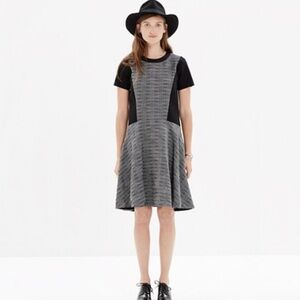 Madewell Dress Tribune Women’s Charcoal & Black VGUC Short Sleeve